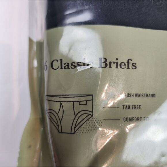 Goodfellow New Package 6 Black Mens Briefs Classic Fit Full Rise Tag Free XXL - Picture 5 of 9